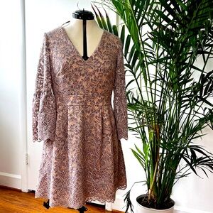 Eliza J Fit and Flare Lace Dress